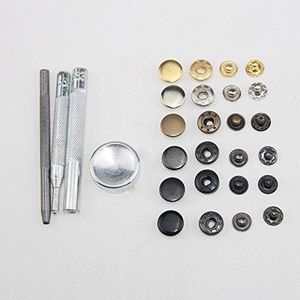 SENRISE Sewing Snap, 50pcs Metal Snap Tool Metal Heavy Duty Snap for with Fixing Tools Kit Shoes, Hats, Belts, Jeans, Leather Craft（17mm）