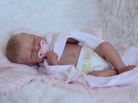 Anano Realistic Reborn Baby Dolls Silicone Full Body Girl 18 Inch Life Like Baby Dolls That Look Real Life Infant Anatomically Correct Pascale Toy Gift for Kids 3+, White Romper