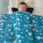 Chandelli JR - Birds Design - Kids Weighted Blanket - (36" x 48", 5lbs) - Balanced Weight Distribution Helps with Sleep - Breathable Cotton, Durable & Washable Fabric - Premium Glass Beads Blanket