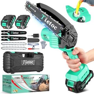 Tietoc Mini Chainsaw 6-Inch with 2 Batteries, Electric Saw Gifts for Women Dad Husband Gardener, Cool Gadgets for Men 2026, Mens Gifts for Birthday Anniversary Christmas for Adults Men Dad
