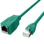 iVoltaa Ethernet Extension Cable CAT6A Male to Female Cable Dual Shielded (SF/UTP) Professional Series-10Gigabit/Sec LAN Network/High Speed Internet Cable-3 feet (0.9 m),Green