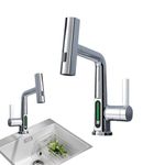 Pull-Out Faucet,Flexible Pull-Out Tap Rotatable Faucet | Single-Handle Faucet for Hot and Cold Water for Bathroom Washbasin, Bathtubs, Public Washbasins, Kitchen