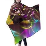 ONE TO PROMISE African Woman Barber Cape African American Fashion Beauty Hair Cut Salon Cape,Hair Stylist Hairdresser Styling Cape,Waterproof African Queen Haircut Apron Cover up for Adults,55"X66"