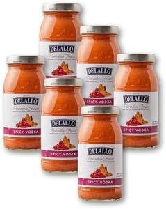 DeLallo Spicy Vodka Pasta Sauce, Made with Parmesan Cheese and Crushed Red Pepper, Handcrafted in Small Batches, Rich Creamy Texture, Authentic Italian Recipe, 25.25 oz Jar (6 Pack)
