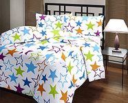 Slickcomfort Beautiful Multi Floral Designs/Pilling 100% Super Soft Cotton Reversible dohar AC Blanket Duvet/Dohar/Quilt for Home (Stars, Single Bed)