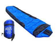 Aim Emporium Temp 15°C to 25°C Light Weight Sleeping Bag for Camping and Traveling (Blue,1kg) Mummy Shape Sleeping Bag Comfortable for 6 Ft.