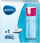 BRITA Water Filter Bottle, Reduces Chlorine and Organic impurities, BPA Free, Pink, 600ml,Pack of 1