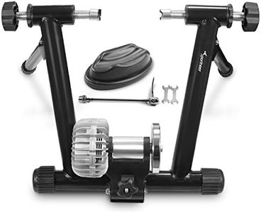 Sportneer Bike Trainer: Fluid Stationary Bike Stand for 26-29" & 700C Wheels - Auto Resistance Control Bike Trainer Stand for Indoor Riding with Quick Release Skewer & Front Wheel Riser Block