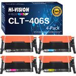 HI-VISION® Compatible Toner Cartridge Replacement for Samsung CLT-K406S CLT-C406S CLT-Y406S CLT-M406S (1 Black, 1 Cyan, 1 Yellow, 1 Magenta, 4-Pack) works with CLP-365W, CLX-3305FW, CLX-3305W by HI-VISION HI-YIELDS