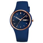 findtime Ladies Watches Waterproof Watches for Women Sports Watch Womens Watch with Big Face and Soft Silicone Strap Girls Watches for Teenager, Navy