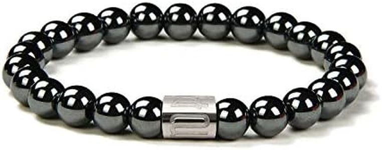 Morchic Magnetic Hematite Stone Stretch Bracelet for Women Men Unisex, 8mm Gemstone Beads, Balance Root Chakra Classic Birthday Gift 7.5 Inch