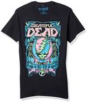 Liquid Blue Unisex Adult Grateful Dead SYF Blacklight T-Shirt T Shirt, Black, X-Large US