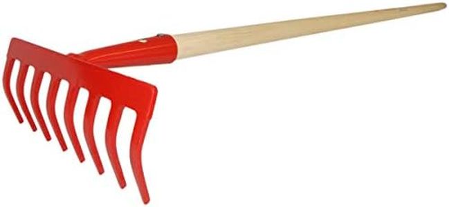 Rastrillo de jardín – 8 dientes de acero especial, estrecho con mango de madera, 150 cm de SHW-FIRE