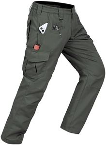 CNBQDD Mens Cargo Pants Lightweight Ripstop Work Hiking Pants Breathable Stretch Waterproof Multi-Pocket Durable Outdoor Utility Trousers for Construction Army Green 42Wx32L