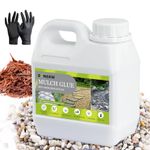 Dongxw Mulch Glue, Easy Hold Rock Glue for Landscaping, Strong Gravel Binder for Landscape, Quick Dry Rubber Mulch Stone Glue Pebble Glue Rock Sealer Gravel Stabilizer- 64oz