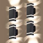 LMP 4 Pack LED Square Up and Down Lights Outdoor Wall Light,Body in Aluminum Waterproof Outdoor Wall Lamps,3000K 5W with Certificate ETL…