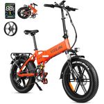 VITILAN V3 2.0 1200W Peak Folding Electric Bike for Adults,20"×4" Fat Tire,48V 13AH 624Wh Removable Battery Electric Bicycle,Up 28MPH & 50Miles, Aluminum Alloy Frame Foldable Ebike,LCD Display(Orange)