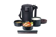 Tiger Thermos Insulated Lunch Box, Stainless Steel, Lunch Jar, Rice Bowl, Approx. 3 Cups, Black, LWU-A172-KM Tiger