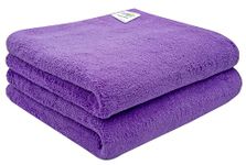 SOFTSPUN 900 GSM, Microfiber Double Layered Cloth 40x40 Cms 2 Piece Towel Set, Grey+Purple! Extra Thick Microfiber Cleaning Cloths Perfect for Bike, Auto, Cars Both Interior and Exterior.