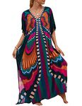 Bsubseach Kaftan Cover Ups for Swimwear Women Beach Caftan Dress Print Swimsuit Coverup Casual Resort Wear