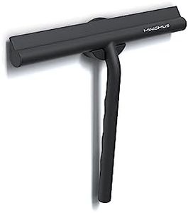 Minismus Shower Squeegee for with Magnetic Hook - Silicone Window Wiper - Shower Squeegee for Glass Doors - Glass Squeegee Bathroom Shower - Window Squeege (21 cm, Black)
