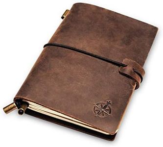 Small Leather Pocket Notebook - Refillable Travel Journal | Perfect for Writing, Ideal for Men or Women, Travelers, Professionals, Diary. Classic Vintage Style 5.1x4in Blank Inserts