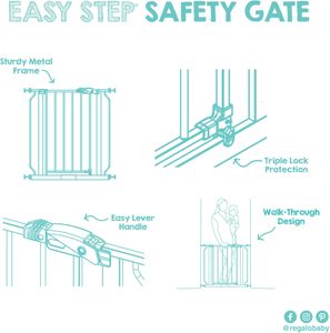 Regalo Easy Step Baby Gate – Pressure Mount, Walk-Through Safety Gate