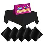 SOL 5pk Black Paper Table Cover 90 x 90cm Paper Tablecloths for Parties Black Table Cloth Party Paper Table Cloths Disposable Tablecloths Paper Table Cloth Black Table Cover Black Paper Tablecloth