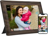 𝟯𝟮𝗚𝗕 FRAMEO Digital Photo Frame, 10.1" WiFi Digital Picture Frame with 1280x800 HD IPS Touch Screen, USB/SD Card Wall Mountable Auto-Rotate, Easy Share Photos/Videos via Frameo (Wooden)