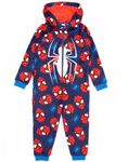 Marvel Spider-Man Onesie For Boys | Kids Superhero Blue Red Pyjamas All In One | Comics Clothing Gift 2-3 Years