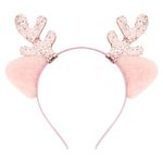 Christmas Elk Headbands for Women Girls Pink Reindeer Antler Ears Headband Headpieces for Kids Xmas Costume Hair accessories