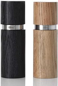 AdHoc Textura Pepper and Salt Mill Set - Salt & Pepper Mill for Seasoning - Handy Grinder with Ceramic Grinding Mechanism - Adjustable Grinder for Cooking
