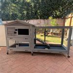 Outdoor Rabbit Hutch Indoor Bunny on Wheels Large Guinea Pig Cage with Run for Any Small Animals,Removable Pull Out Tray…