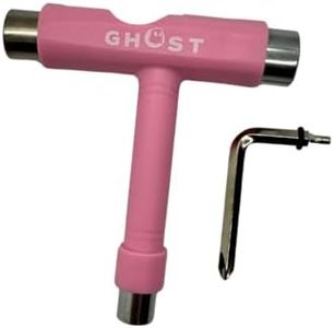 GHOST BOARDS Skate Tool All-In-One - Multi-Function Roller Skate Tool With T-Handle, Allen Key & Screwdriver for Easy Adjustments - Skate Key Fits Any Pocket- Skates Tools You’ll Always Carry - Pink