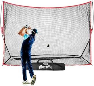 Golf Net (10x7 FT) with Carry Bag, Easy Set Up, Take Down, 7 PLY Knotted Netting for Long Lasting Performance and Reliability - Generous Hitting Surface, Perfect to Hone Driving Accuracy and Precision