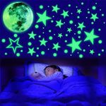 LEIAOLY Glow in The Dark Stickers Luminous Dots Stars and Moon DIY Wall Stickers for Ceiling Or Wall Decoration Wall Stickers for Kids Room Nursery Bedroom Living Room Decor（Green）