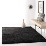 Carpet Elite Soft Modern Shag Area Rugs Fluffy Living Room Rectangular Carpet Comfy Bedroom Home Decorate Floor Kids Playing Mat Size 6X9 Feet Colour Black