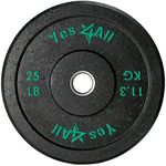 Yes4All 2-Inch Bumper Plate, Olympic Weight Plates for Weightlifting & Strength Training - 25 LBS (Single)