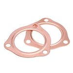 Hlyjoon 2 Pcs 2.5 inch 3 Bolt Pattern Copper Header Exhaust Collector Gaskets Reusable Hardware Gasket Exhaust Gasket Exhaust Flange Gasket for SBC BBC 302 350 454