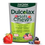 Dulcolax Soft Chews, Laxative for Gentle Occasional Constipation Relief For Adults and Kids Ages 12 and Over, Vegan, Stimulant-Free, Gluten-Free Laxatives, Mixed Berry, 30 Count