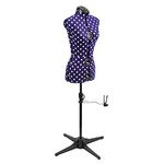 Sewing Online Adjustable Dressmakers Dummy, in Purple Polka Dot with Hem Marker, Dress Form Sizes 6 to 10 - Pin, Measure, Fit and Display your Clothes on this Tailors Dummy - 5906P