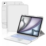 IVEOPPE Keyboard Case for iPad Air 13-inch (M4 2026/M3 2025/M2 2024)- Trackpad Keyboard for iPad Pro 12.9'' 2022/2021/ 2020/2018, 7-Color Backlight Detachable Bluetooth Keypad– White