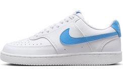 NIKE Women's Basketball Low, White University Blue, 9.5