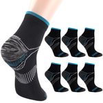 6 Pairs Compression Socks For Women & Men, Black Plantar Fasciitis Socks,Low Cut Sports Socks with Arch Support for Athletic Medical Pregnant Travel Relief Foot Pain