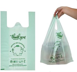 (Large) OrangeBio Certified Home Compostable Shopping Bags, 500ct, 12"x 6" x 20" (Extra Thick), Hold 20 lbs, Thank You/Grocery/Take Out/T Shirt/To-Go Bags for Retail, Grocery Store