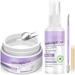 SAVILAND Nail Glue Gel & Nail Glue Remover: Quick Press on Nail Remover 30 g U V Nail Glue Solid Hard Gel for Nails with Cuticle Pusher and Manicure Tools Long Lasting Castor Oil VE Supplies Tech