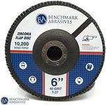 Benchmark Abrasives 6" x 7/8" Premium High Density Jumbo Zirconia Type 27 Flap Discs for Angle Grinder, 6 Inch Sanding Discs, Finishing, Deburring, Rust Removal - (10 Pack) 40 Grit