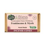 Bless International Frankincense-and-Myrrh 100%-Natural-Incense-Cones Handmade-Hand-Dipped Organic-Chemicals-Free for-Purification-Relaxation-Positivity-Yoga-Meditation The-Best-scents (10 Count)