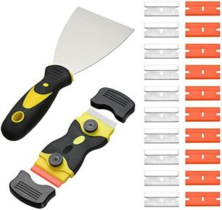 EFGTEK 22Pcs Putty Knife Set, Spackle Tools and Razor Blade Scraper with Metal and Plastic Blades for Wood, Glass, Drywall and Ceiling