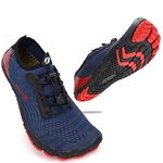 ZHR Mens Water Shoes Quick Dry Aqua Shoes for Swim Beach Surf Navy Red UK12